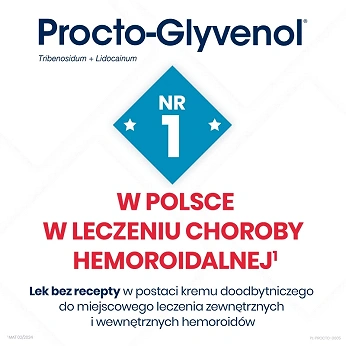 Procto-Glyvenol , kremdoodbytniczy do miejscowego leczenia hemoroidów, 30 g