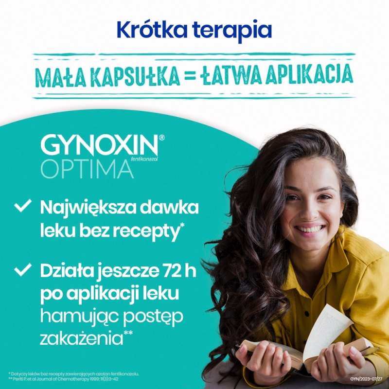 Gynoxin Optima, kapsułki dopochwowe miękkie na grzybicze zakażenie pochwy, 3 szt.