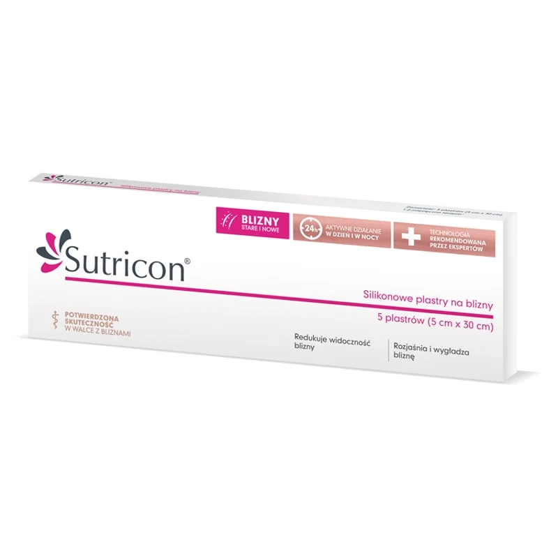 Sutricon plastry silikonowe na blizny, 5 x 30 cm, 5 szt.