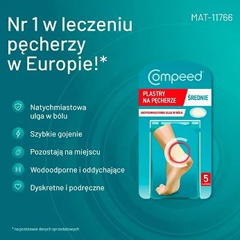 Compeed , plastry na pęcherze rozmiar średni, 5 szt.