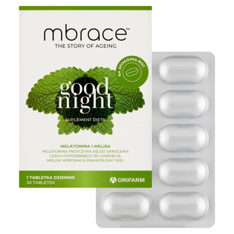 Mbrace Goodnight, tabletki ze składnikami wspomagającymi zasypianie, 30 szt.