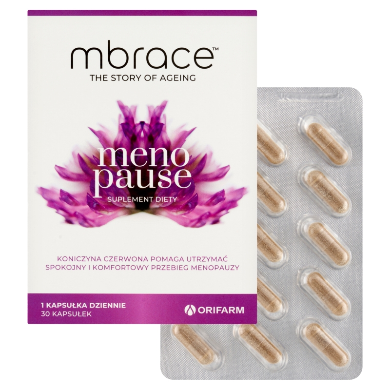 Mbrace Menopause, kapsułki ze składnikami wspomagającymi utrzymać spokojny przebieg menopauzy, 30 szt.