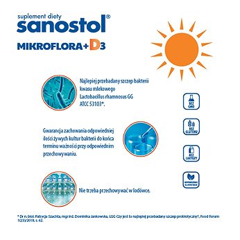 Sanostol Mikroflora+D3, krople, 8ml