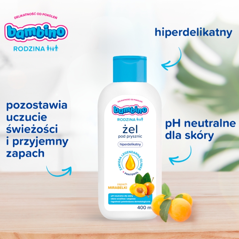 Bambino Rodzina, żel pod prysznic, mirabelka, 400 ml