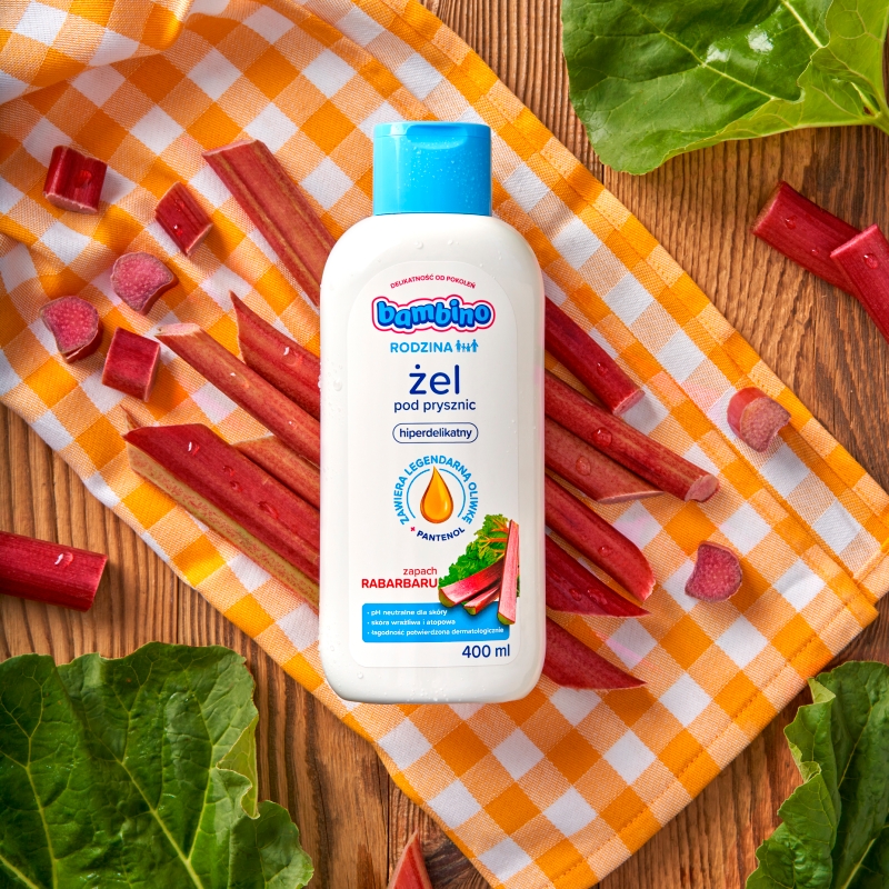 Babmino Rodzina, żel pod prysznic, rabarbar, 400 ml