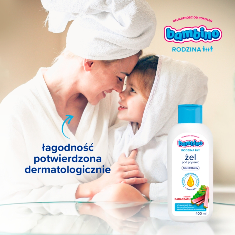 Babmino Rodzina, żel pod prysznic, rabarbar, 400 ml