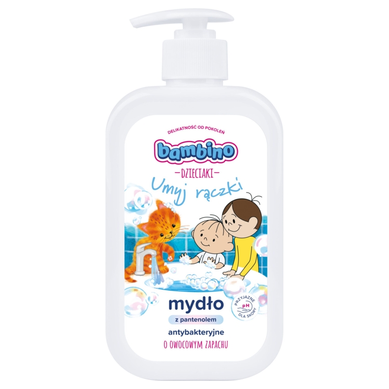 Bambino Dzieciaki, mydło z pantenolem, antybakteryjne, o owocowym zapachu, 500 ml