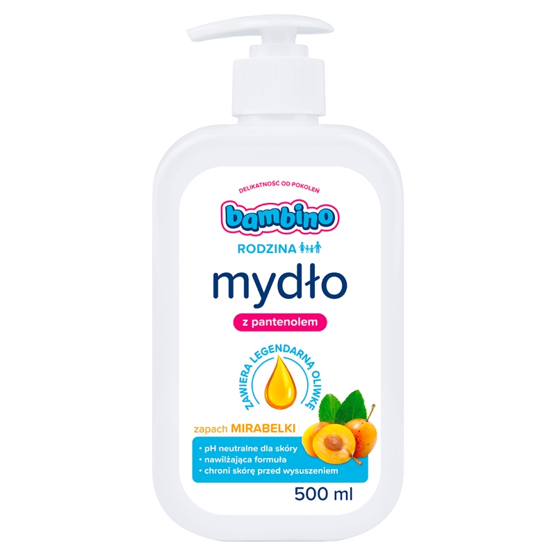 Bambino Rodzina, mydło z pantenolem, mirabelka, 500 ml