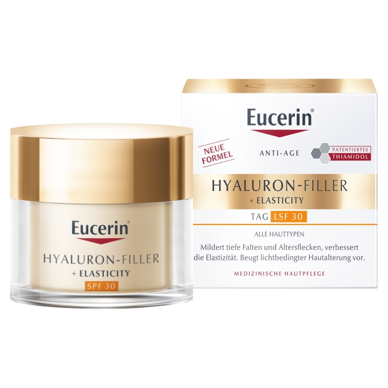 NIVEA POLSKA Eucerin Hyaluron-Filler + Elasticity, krem na dzień do twarzy, SPF30, 50 ml — Składniki i ocena