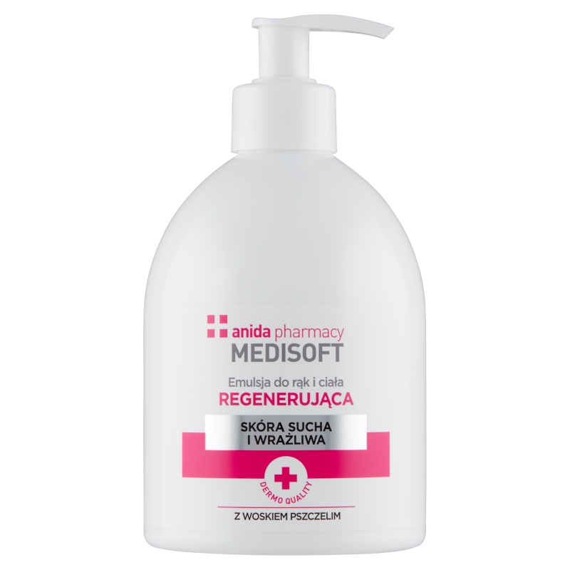 Anida MEDISOFT, emulsja regenerująca do rąk i ciała z wosiem pszczelim, 500 ml
