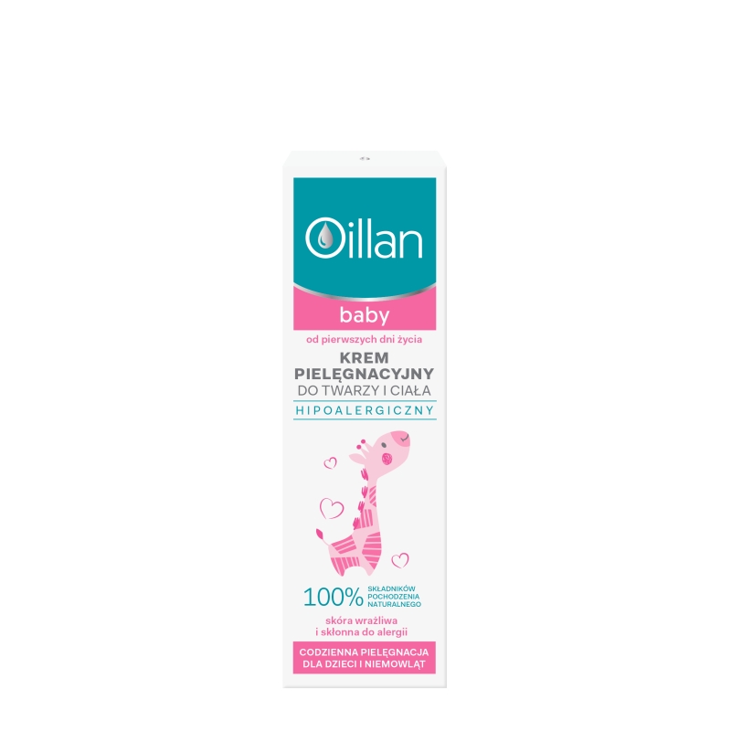 Oillan Baby, krem pielęgnacyjny do twarzy i ciała dla dzieci od pierwszych dni życia, 75 ml
