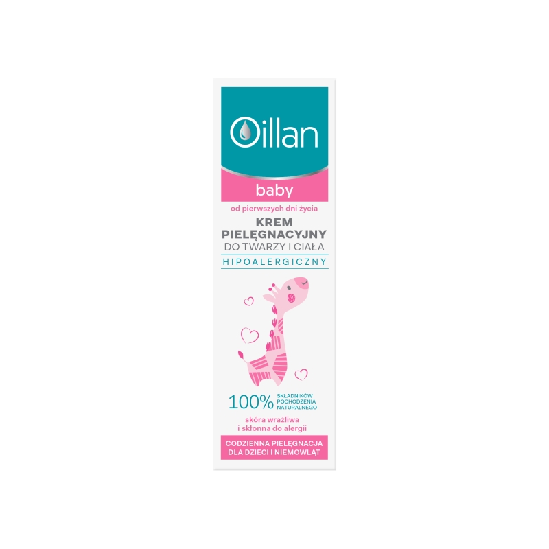 Oillan Baby, krem pielęgnacyjny do twarzy i ciała dla dzieci od pierwszych dni życia, 75 ml