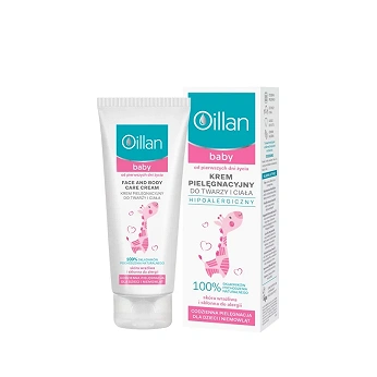 Oillan Baby, krem pielęgnacyjny do twarzy i ciała dla dzieci od pierwszych dni życia, 75 ml