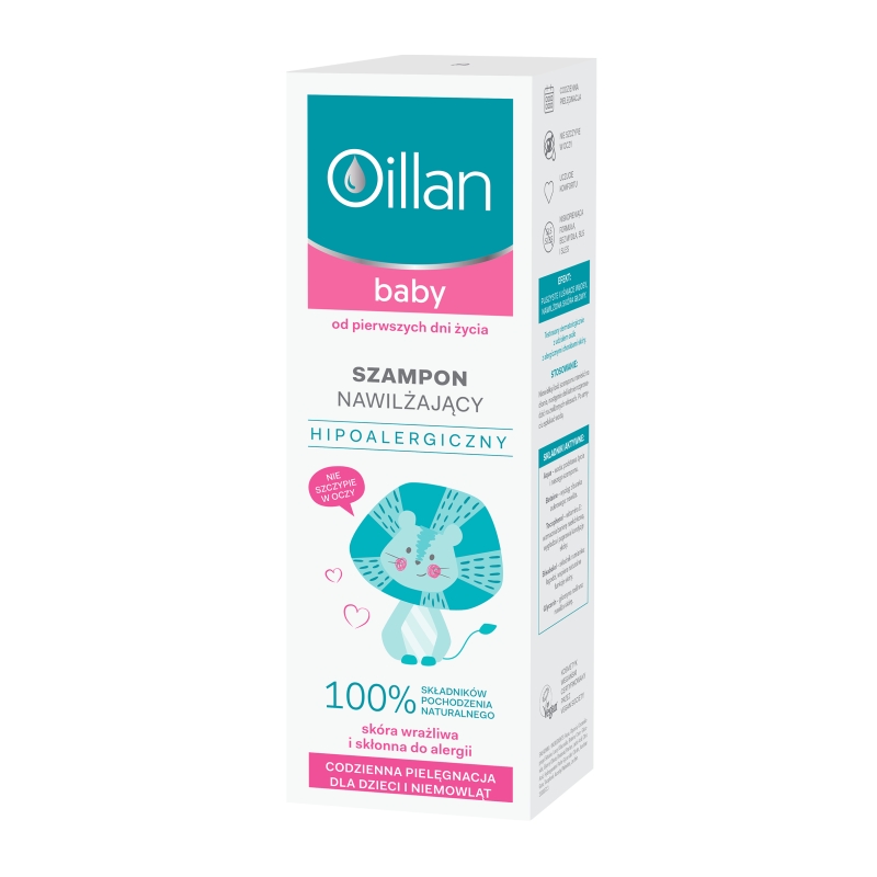 Oillan Baby, szampon nawilżający dla dzieci od pierwszych dni życia, 200 ml