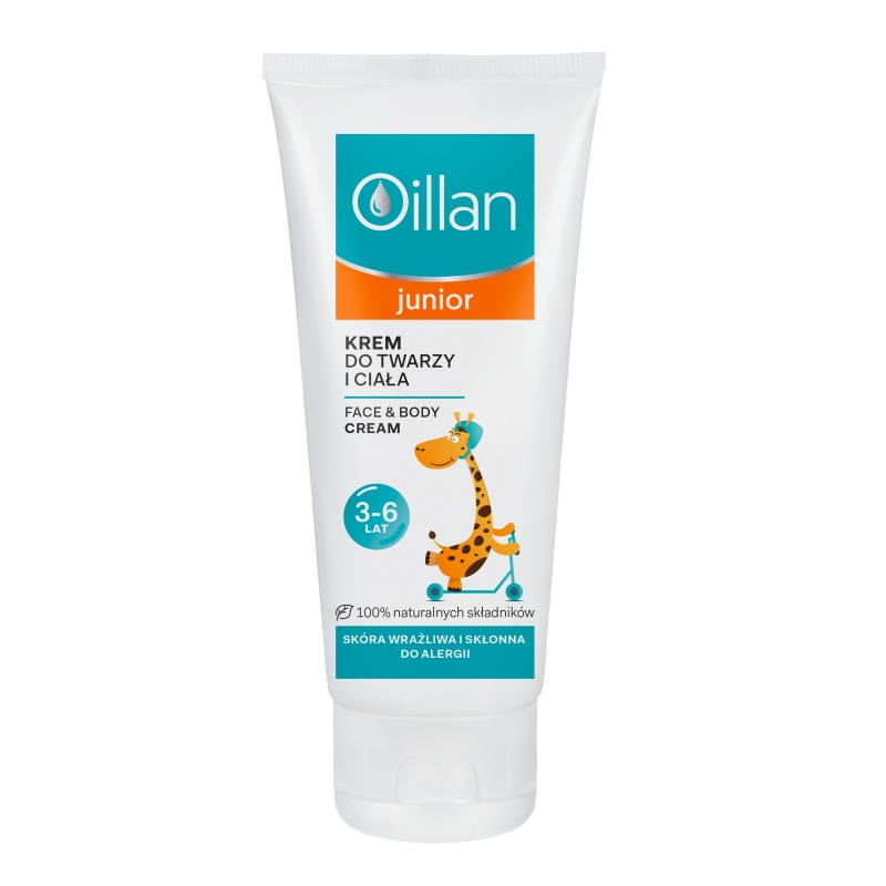 Oillan junior, krem do twarzy i ciała dla dzieci od 3 roku życia, 75 ml