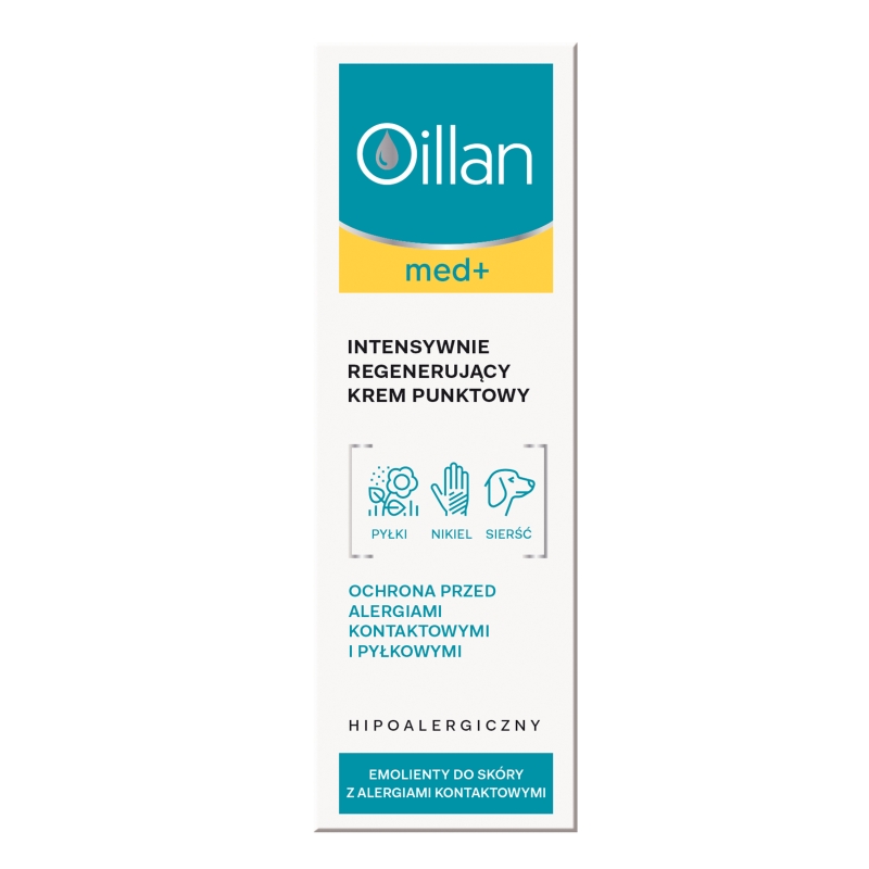 Oillan med+ Krem punktowy, intensywnie regenerujący, ochronny przed alergiami kontaktowymi i pyłkowymi, 50 ml