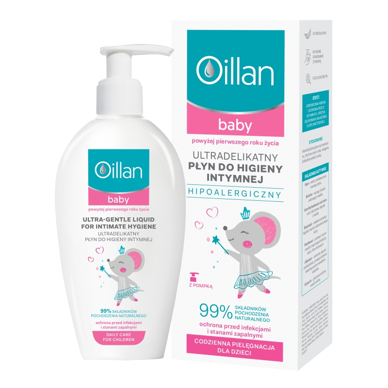 Oillan Baby, płyn do higieny intymnej hipoalergiczny, 200 ml