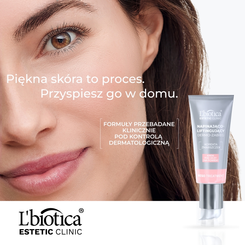 L'biotica Dermo-zabieg, krem napinająco-liftingujący pod oczy i na powieki, 15 ml
