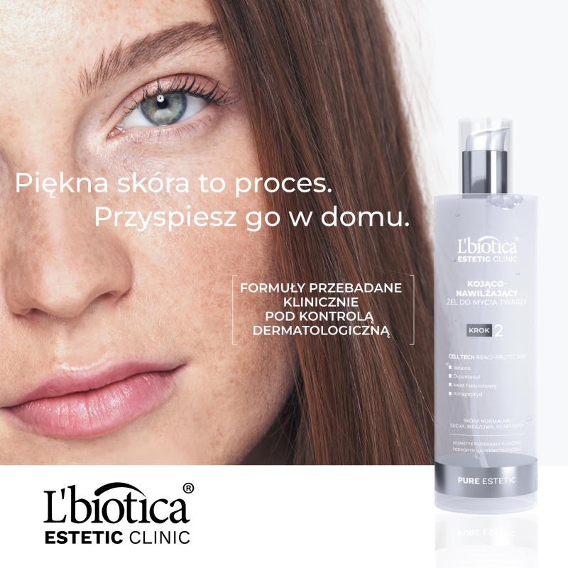 L'biotica, żel kojąco-nawilżająco do mycia twarzy, 200 ml