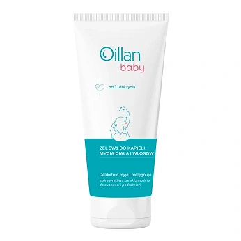 Oillan baby, żel 3w1 do kąpieli, mycia ciała i włosów, 200 ml