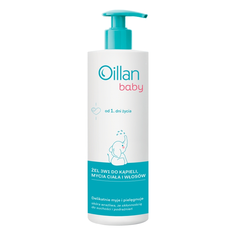 Oillan baby żel 3w1 do kąpieli, mycia ciała i włosów, 400 ml