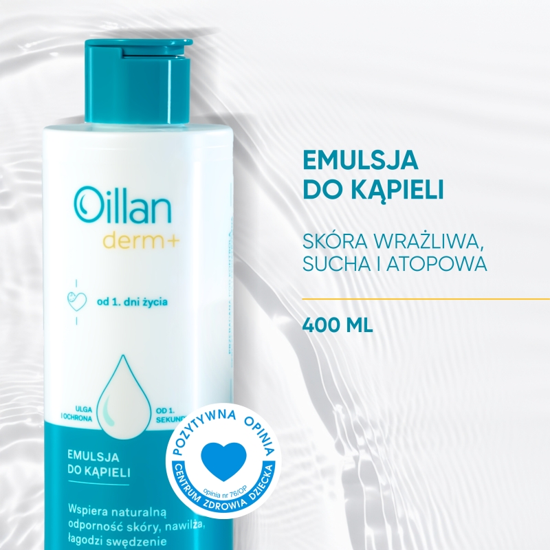 Oillan derm +, emulsja do kąpieli, 400 ml