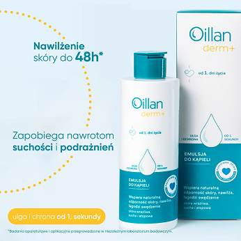 Oillan derm +, emulsja do kąpieli, 400 ml