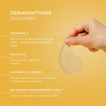 L'biotica, płatki hydrożelowe nawilżająco-rozświetlające pod oczy, 2 szt.
