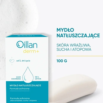 OILLAN Derm+, mydło natłuszczające, 100 g