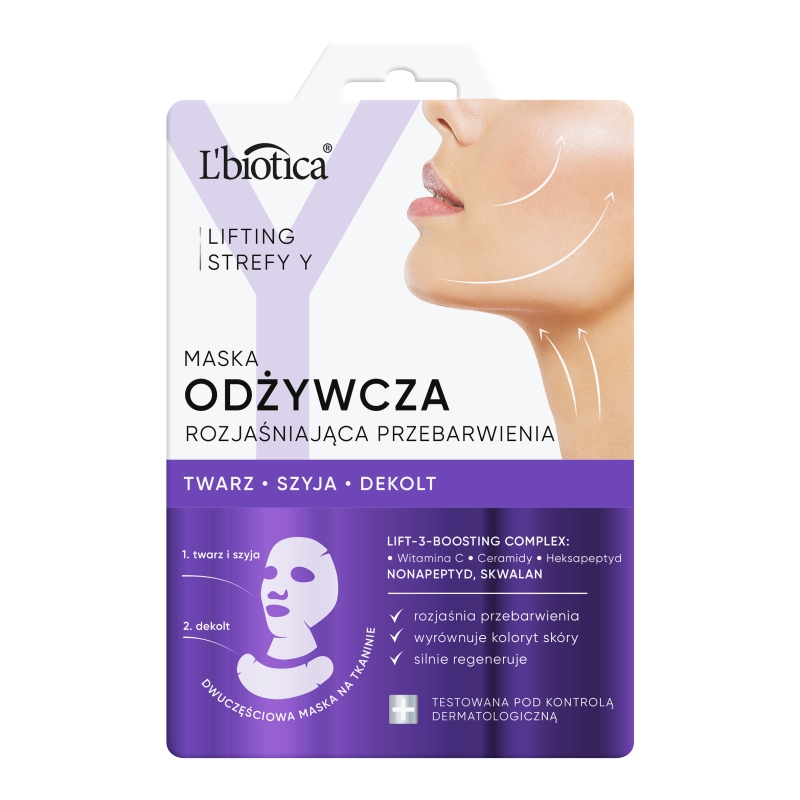 L'biotica, maska rozjaśniająca przebarwienia na twarz, szyję i dekolt, 1 szt.