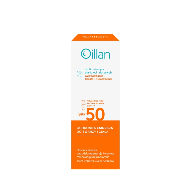 Oillan, emulsja do twarzy i ciała SPF 50, 100 ml