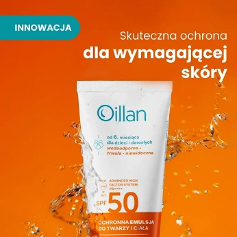 Oillan, emulsja do twarzy i ciała SPF 50, 100 ml