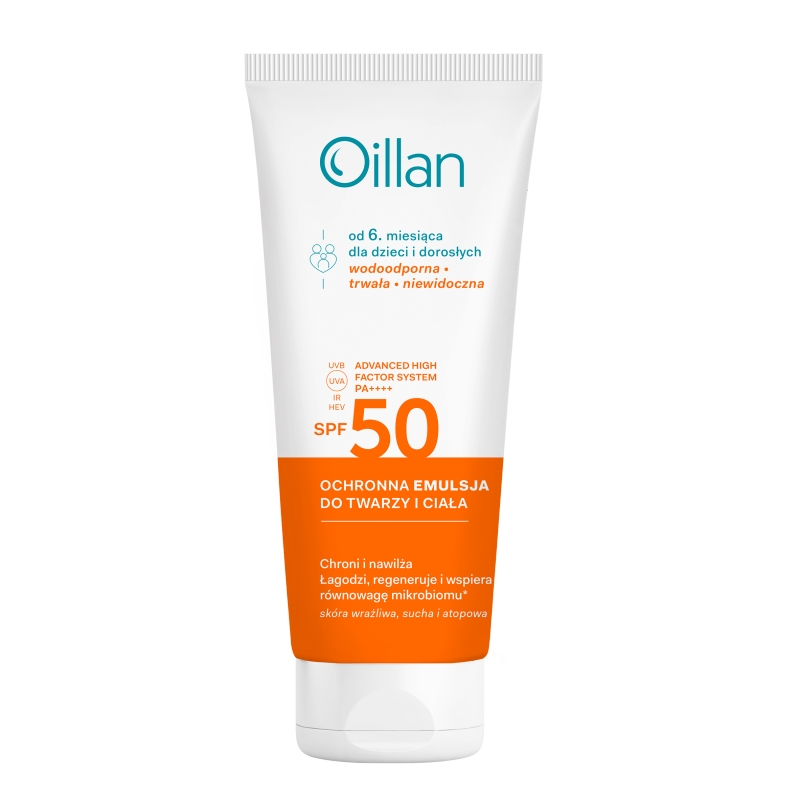 Oillan, emulsja do twarzy i ciała SPF 50, 100 ml