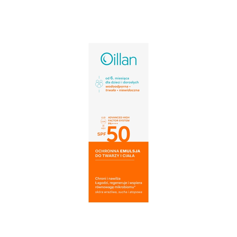 Oillan, emulsja do twarzy i ciała SPF 50, 100 ml