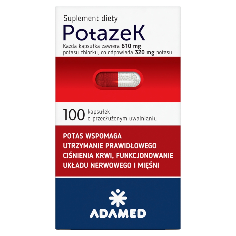 Potazek kapsułki ze składnikami pomagającymi utrzymać prawidłowe ciśnienie krwi, 100 szt.