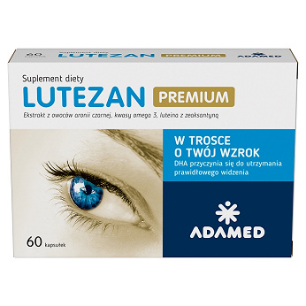 Lutezan Premium, kapsułki ze składnikami pomagającymi utrzymać prawidłowe widzenie, 60 szt.