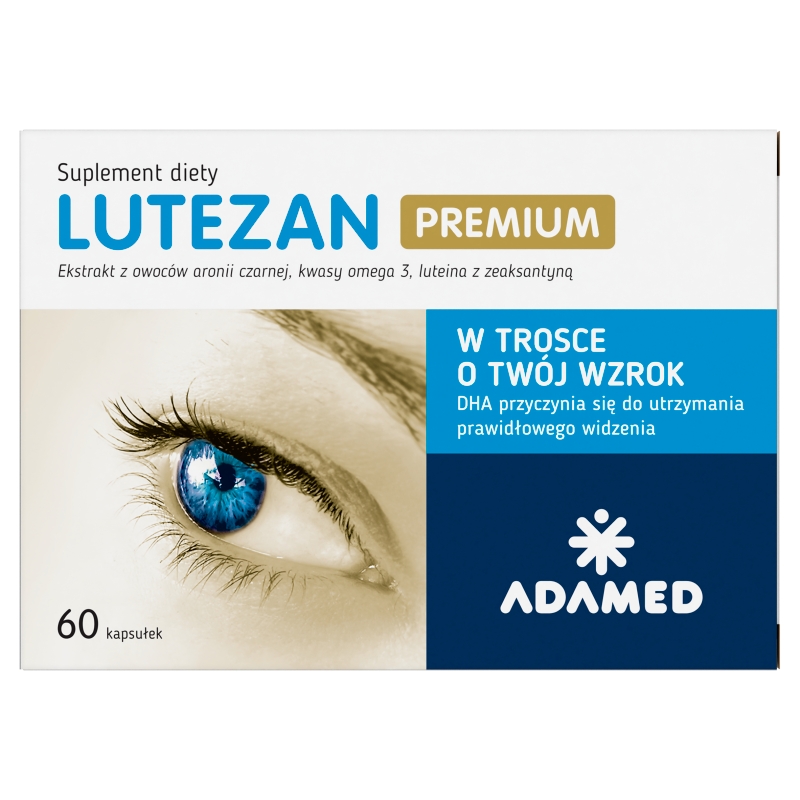 Lutezan Premium, kapsułki ze składnikami pomagającymi utrzymać prawidłowe widzenie, 60 szt.