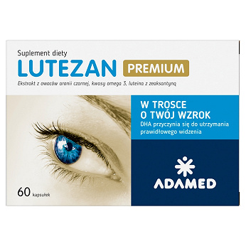 Lutezan Premium, kapsułki ze składnikami pomagającymi utrzymać prawidłowe widzenie, 60 szt.