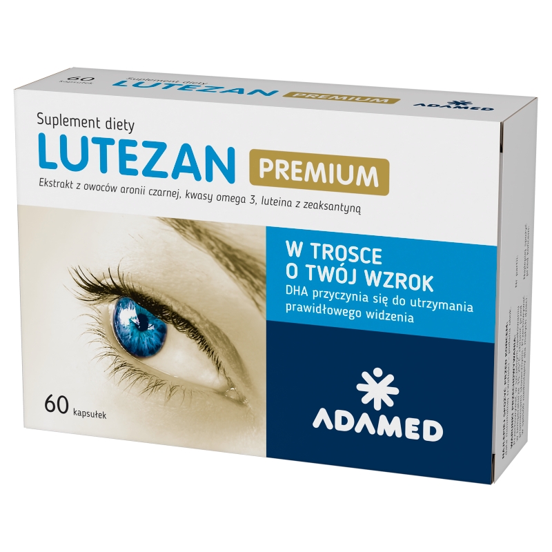 Lutezan Premium, kapsułki ze składnikami pomagającymi utrzymać prawidłowe widzenie, 60 szt.