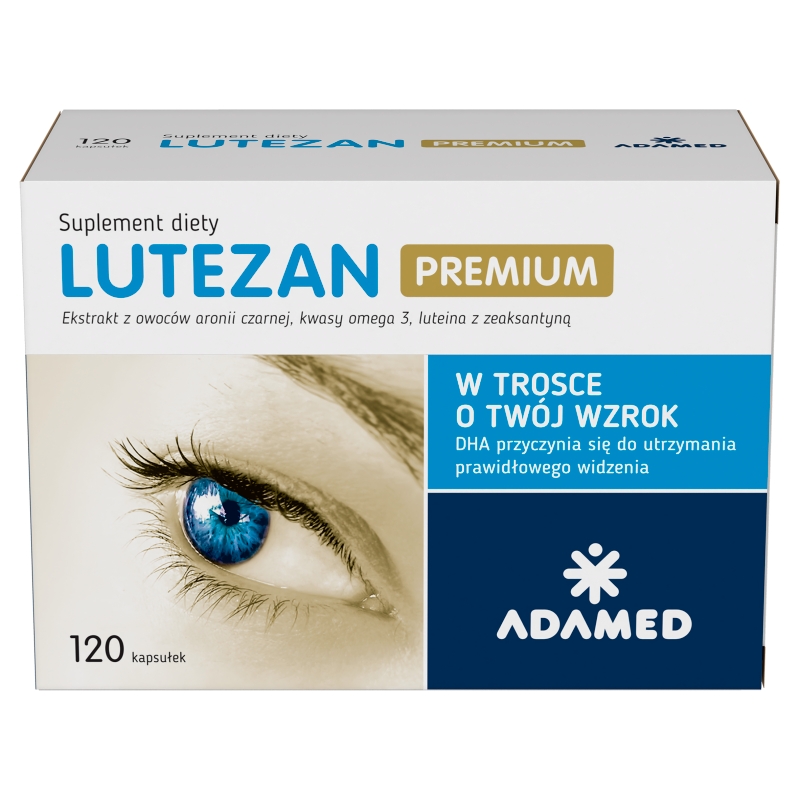 Lutezan Premium, kapsułki ze składnikami pomagającymi utrzymać prawidłowe widzenie, 120 szt.