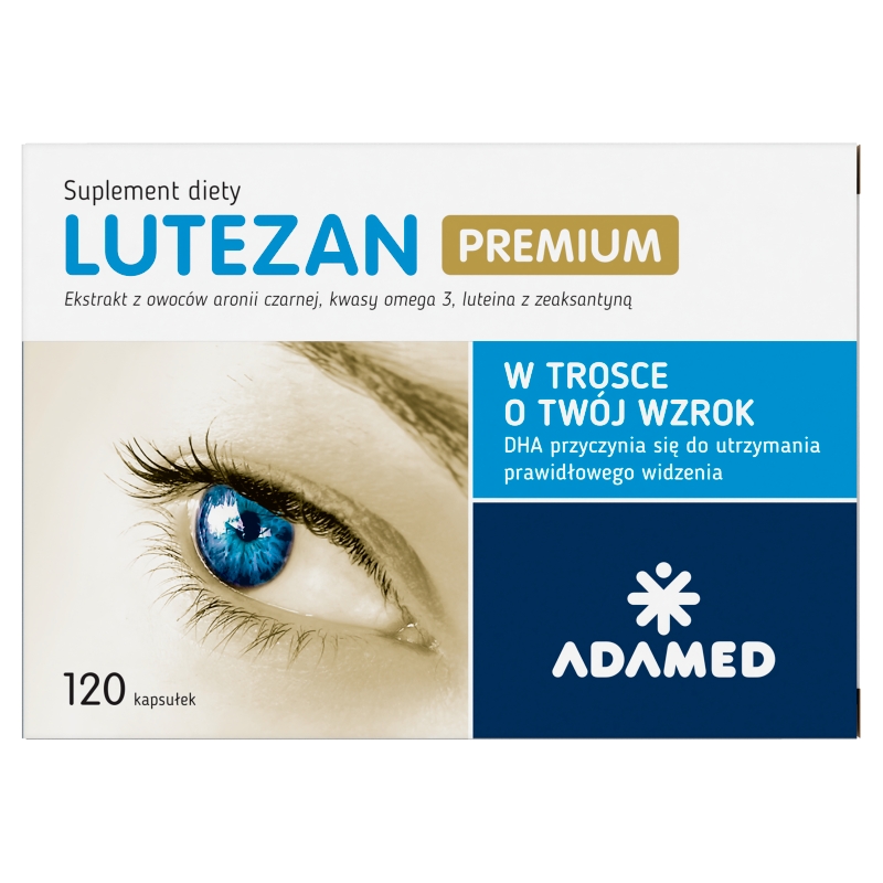 Lutezan Premium, kapsułki ze składnikami pomagającymi utrzymać prawidłowe widzenie, 120 szt.