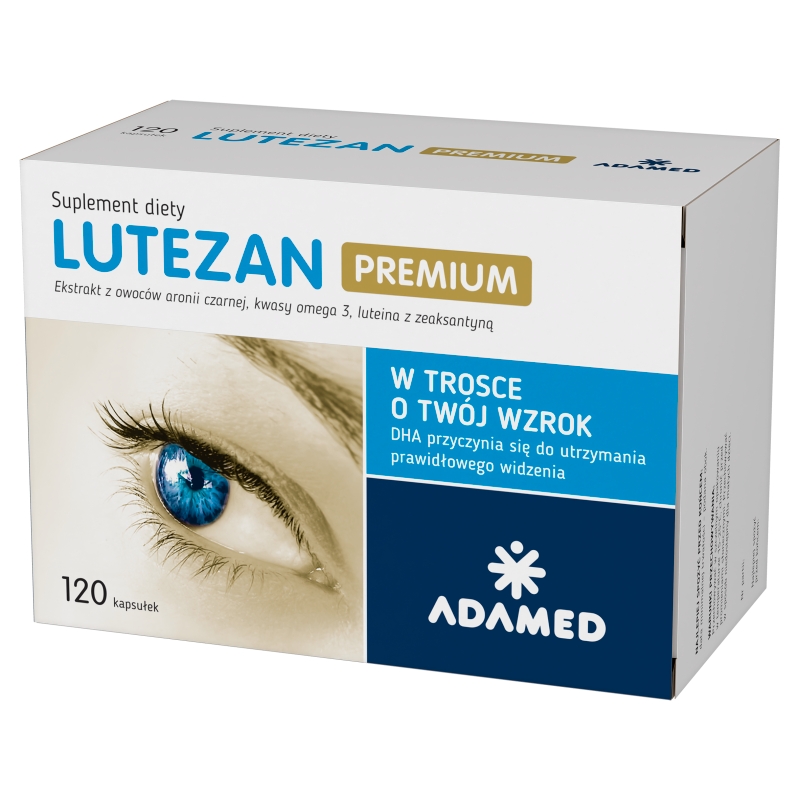 Lutezan Premium, kapsułki ze składnikami pomagającymi utrzymać prawidłowe widzenie, 120 szt.