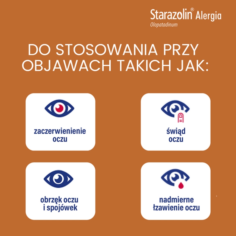 Starazolin Alergia, krople do oczu na alergiczne zapalenie spojówek, 5 ml