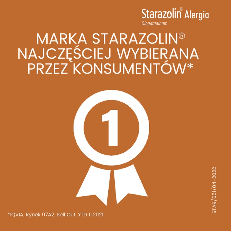 Starazolin Alergia, krople do oczu na alergiczne zapalenie spojówek, 5 ml