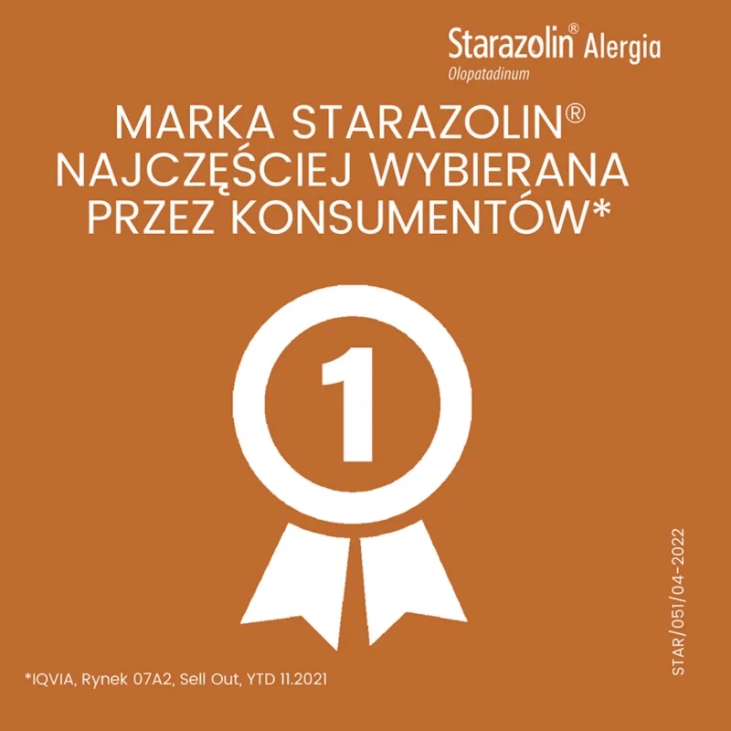 Starazolin Alergia, krople do oczu na alergiczne zapalenie spojówek, 5 ml