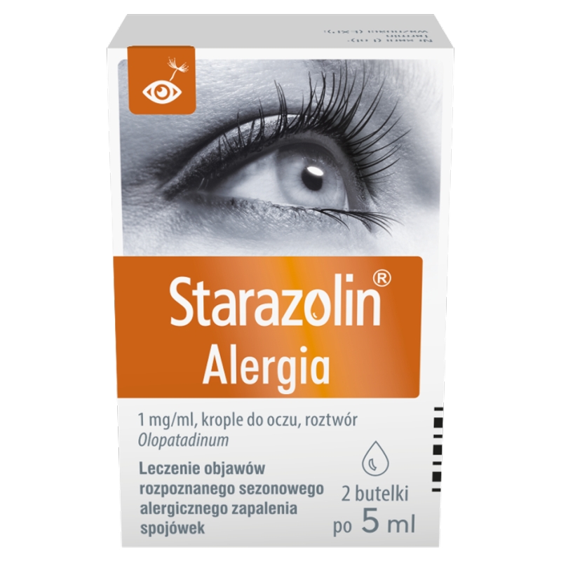 Starazolin Alergia, krople do oczu na alergiczne zapalenie spojówek, 2x5ml