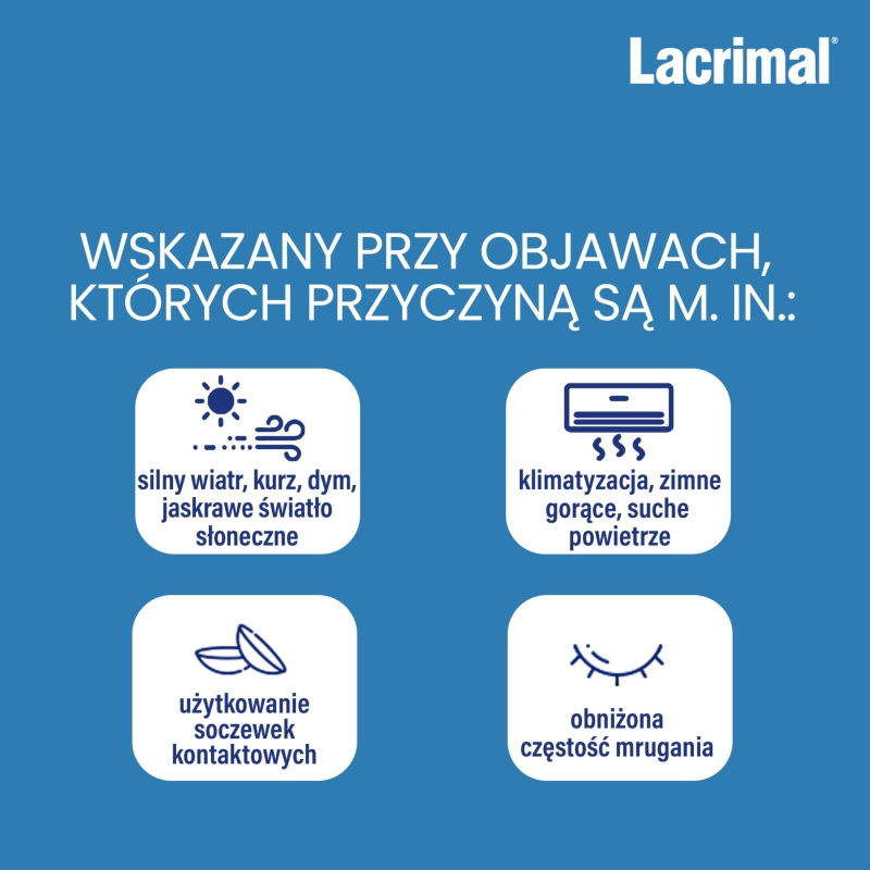 Lacrimal, krople do oczu nawilżające, 2 butelka x 5 ml