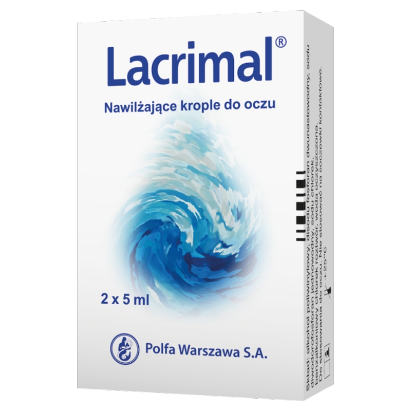 Lacrimal, krople do oczu nawilżające, 2 butelka x 5 ml
