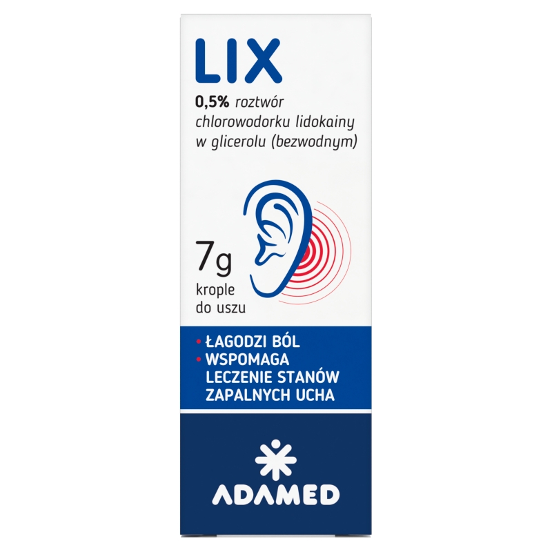 Lix 0,5 % krople wspomagające leczenie stan&oacute;w zapalnych ucha, 7 g
