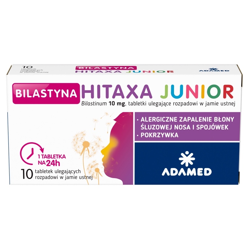 Bilastyna Hitaxa Junior 10 mg, 10 tabletek ulegających rozpadowi w jamie ustnej